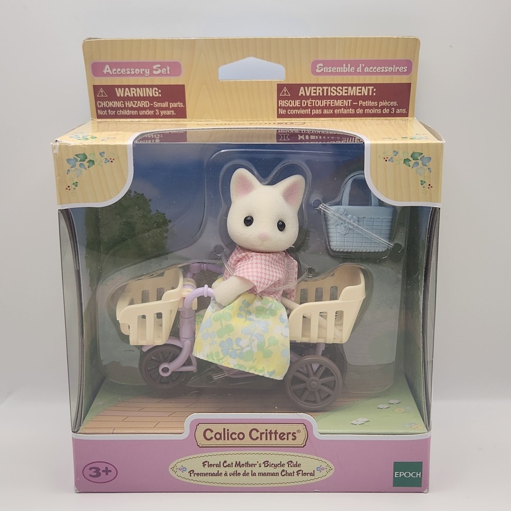 Calico Critters Epoch Sylvanian Families Cherice Floral Cat Mothers Bicycle Ride